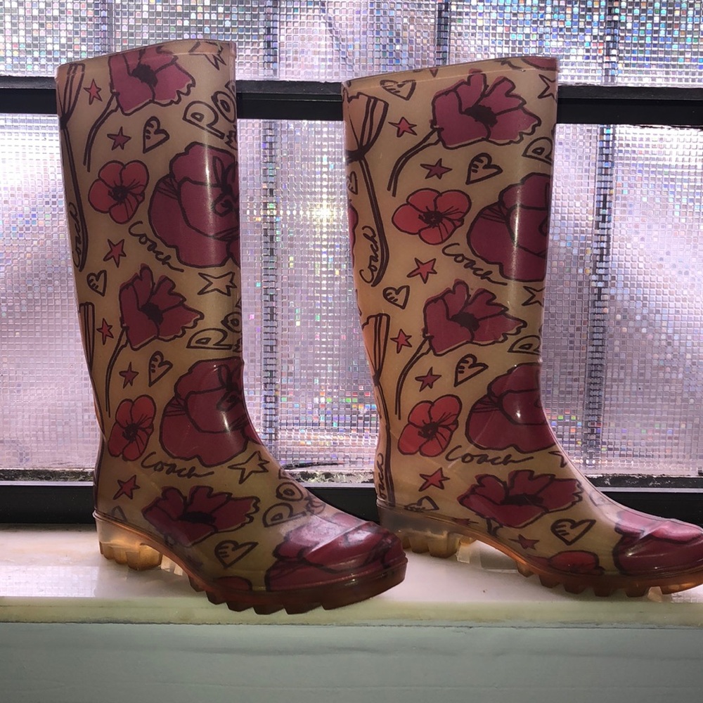 LNWOT Coach Poppy Rainboots barely used